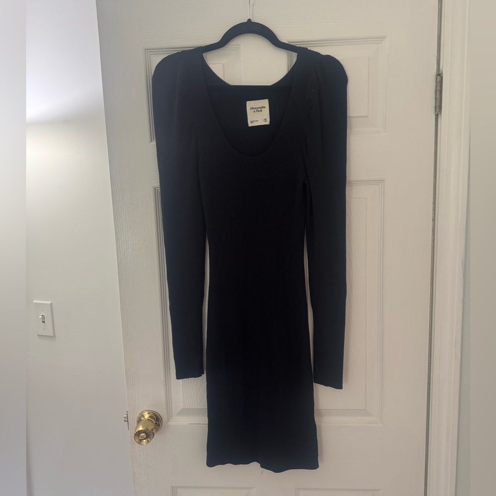 Abercrombie & Fitch Black Ribbed Bodycon Dress
